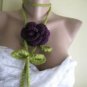 Crocheted Purple flowers lariat