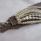 Handmade Pearl Bracelet Chunky Layered Glass .Bridal bracelet,br Handmade Pearl Bracelet Chunky Layered Glass .Bridal bracelet,br