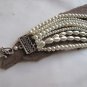 Handmade Pearl Bracelet Chunky Layered Glass .Bridal bracelet,br