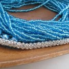 Wedding glass blue pearl,seed bead,necklace.Handmade,chunky layered ,rhinestone Wedding glass blue pearl,seed bead,necklace.Handmade,chunky layered ,rhinestone