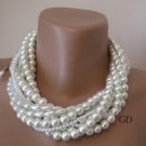 Wedding pearl Bold Bridal,Handmade,chunky layered necklace Wedding pearl Bold Bridal,Handmade,chunky layered necklace