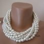 Wedding pearl Bold Bridal,Handmade,chunky layered necklace
