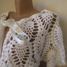Bridal bolero,wedding,cotton white BRIDE wrap-shawl-Hand crocheted