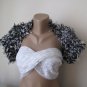 Knitted shrug.black-white. .Ready to ship.Handmade.