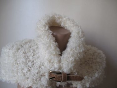 Knitted ivory mohair neckwarmer. .Ready to ship.Handmade.OOAK.