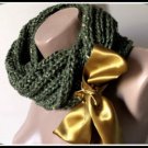 Knitted  green neckwarmer,neckwrap,scarf,
