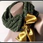 Knitted green neckwarmer,neckwrap,scarf,