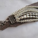 Handmade ivory Pearl Bracelet Chunky Layered Glass .Bridal bracelet,wedding