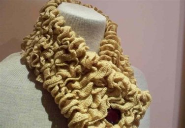 Caramel Ruffles neckwarmer scarf