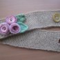Head-ear warmer,knitted beige mohair yarn