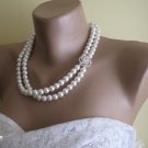 Glass pearl necklaces and bracelets