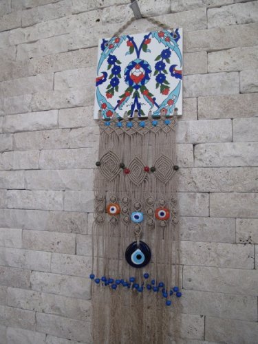 Macrame evil eye wall hanging .OOAK