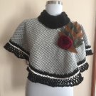 Felt flowers, fabric poncho..Ready to ship. Felt flowers, fabric poncho..Ready to ship.