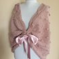 Pink Knit shawl, Vintage bolero, bridal Wrap, Schal stricken, tricot châle
