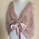 Pink Knit shawl, Vintage bolero, bridal Wrap, Schal stricken, tricot châle