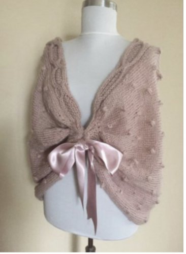 Pink Knit Mohair Shawl, Vintage bolero, bridal Wrap, , tricot ch&Atilde;&cent;le
