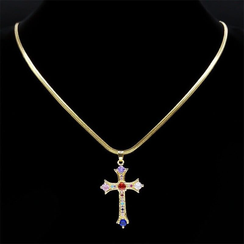 Colorful Cross Necklace