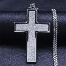 Link Chain Silver Cross Necklace