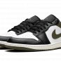 Air Jordan 1 Low "Black Toe Medium Olive" 553558 092