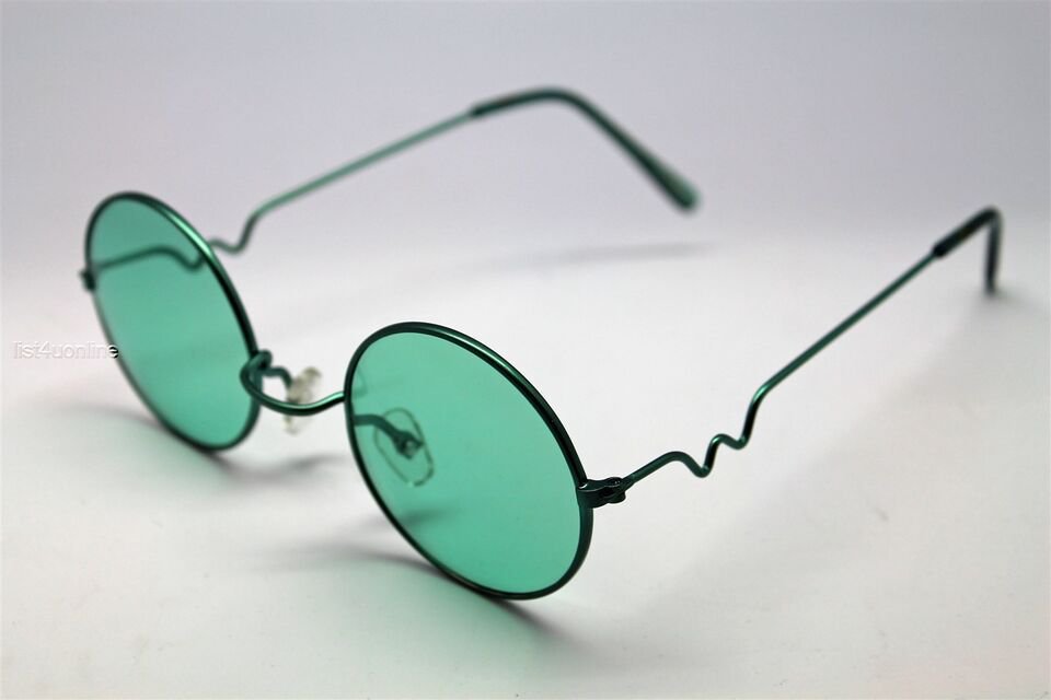 Green Round Sun Glasses Trigun Vampire Cosplay Green Frames Steam Punk Hippie