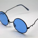 Blue Round Sun Glasses Trigun Vampire Cosplay Black Frames Steam Punk Hippie