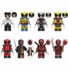 8pcs Wolverine & Deadpool Marvel Minifigures Animated Style Custom Brick Toy Set
