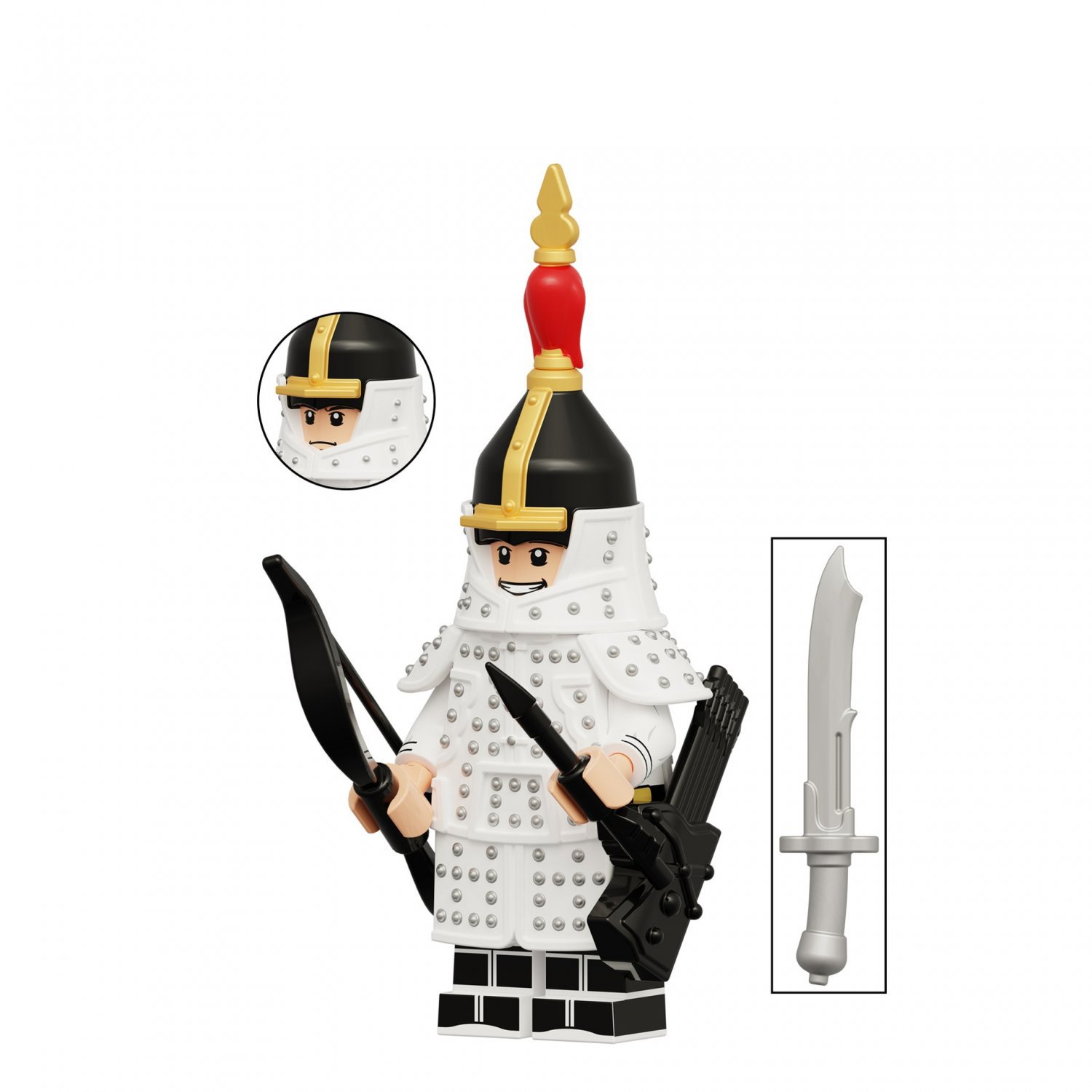 Plain White Banner China Qing Dynasty Minifigures Block Toys