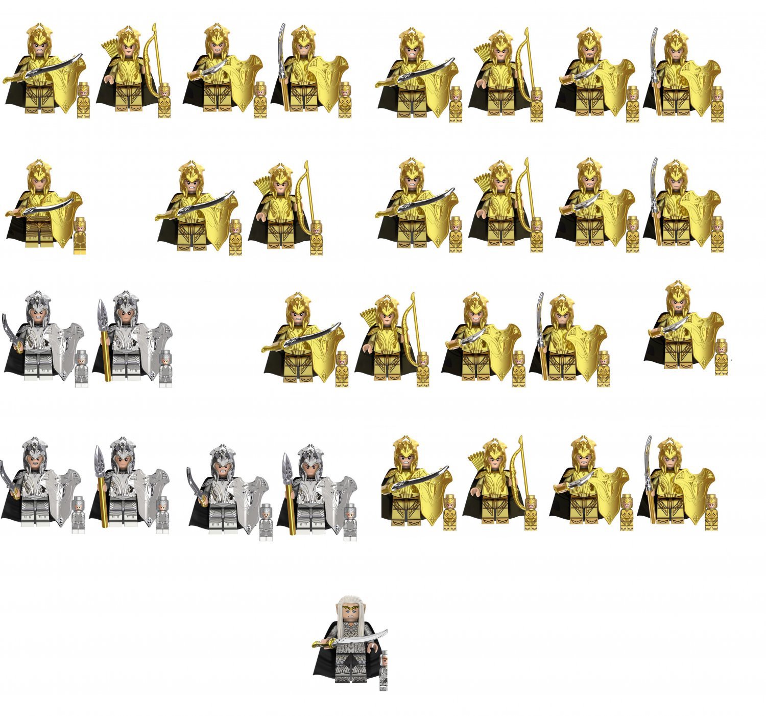 31pcs Elven Warrior Elven Guards Thranduil The Hobbits Sets Minifigures Toys