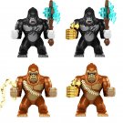 4pcs King Kong Scar King New Movie Sets Minifigures Block Toys