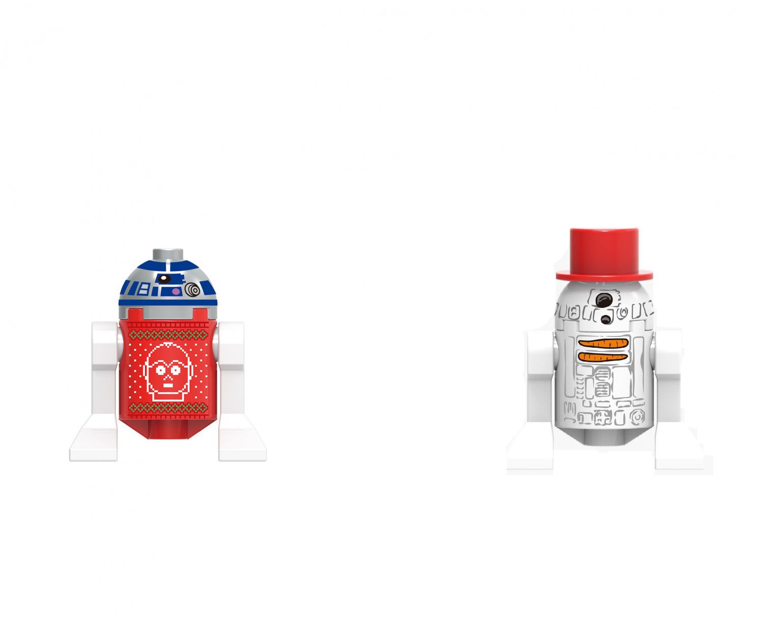 2pcs Christmas Costumes R2-D2 Star Wars Christmas Set Minifigures Block Toys