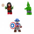 Cowboy Captain America Spider-Woman Punk Hulk Super Heroes Set Minifigures Toys