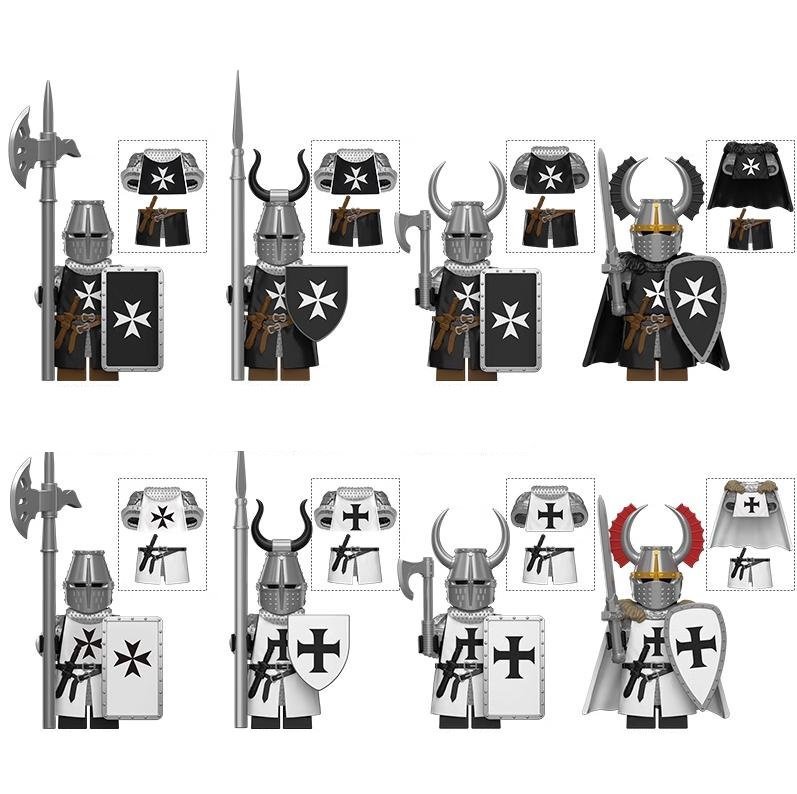 Knights Hospitaller and Teutonic Knights Medieval Knight Set Minifigures Toys