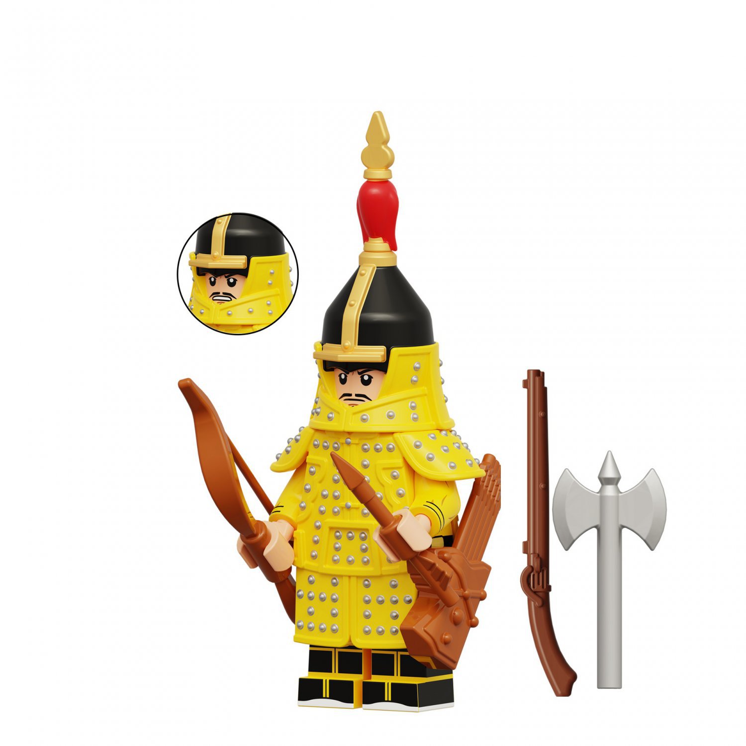 Plain Yellow Banner China Qing Dynasty Minifigures Block Toys