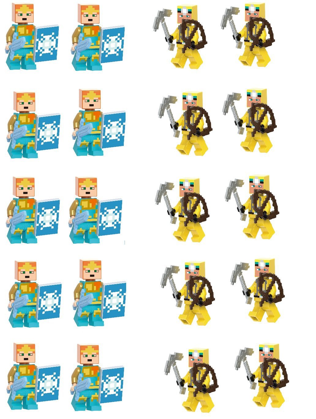 20pcs Royal Knight VS Spelunker Minecraft Set Minifigures Block Toys