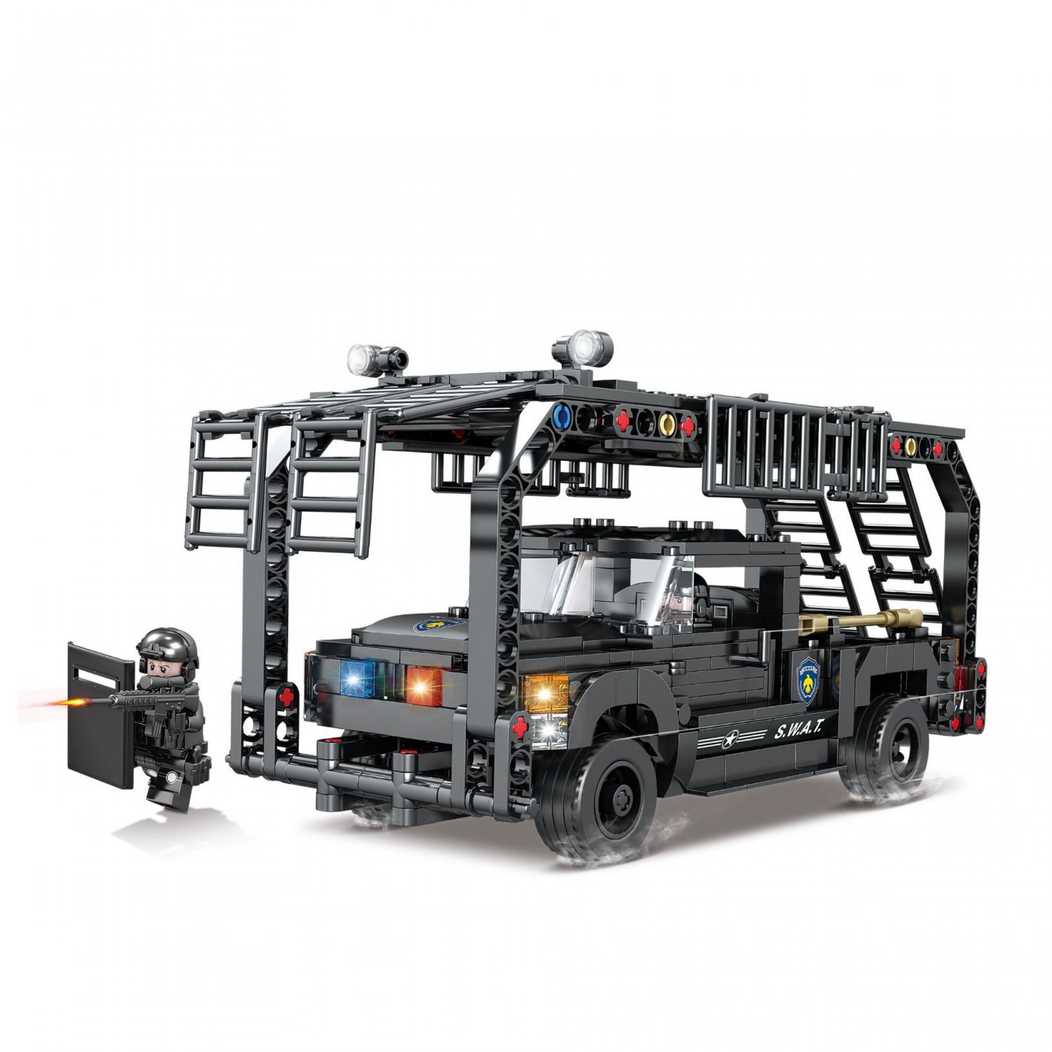 Anti explosion Armed pickup truck S.W.A.T. Urban anti-terrorism Set Minifigures