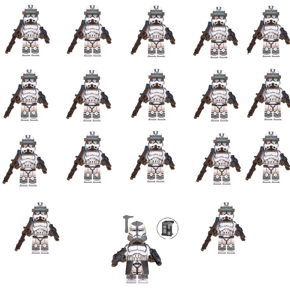 18pcs Wolfpack Sergeant Commander Wolfe Star Wars Set Minifigures Block Toys