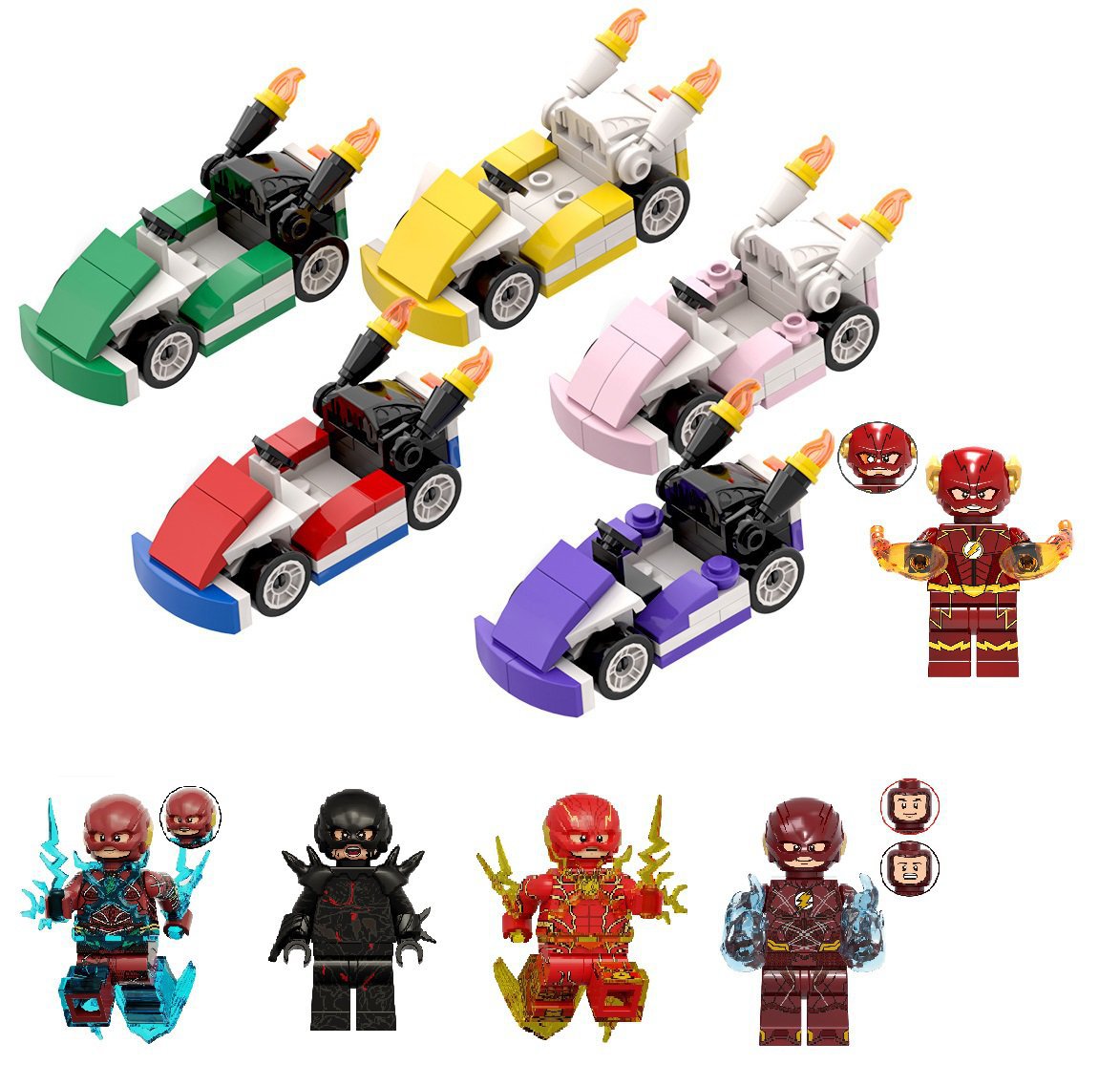 5pcs The Flash and Flash Racing The Flash Set Minifigures Block Toys