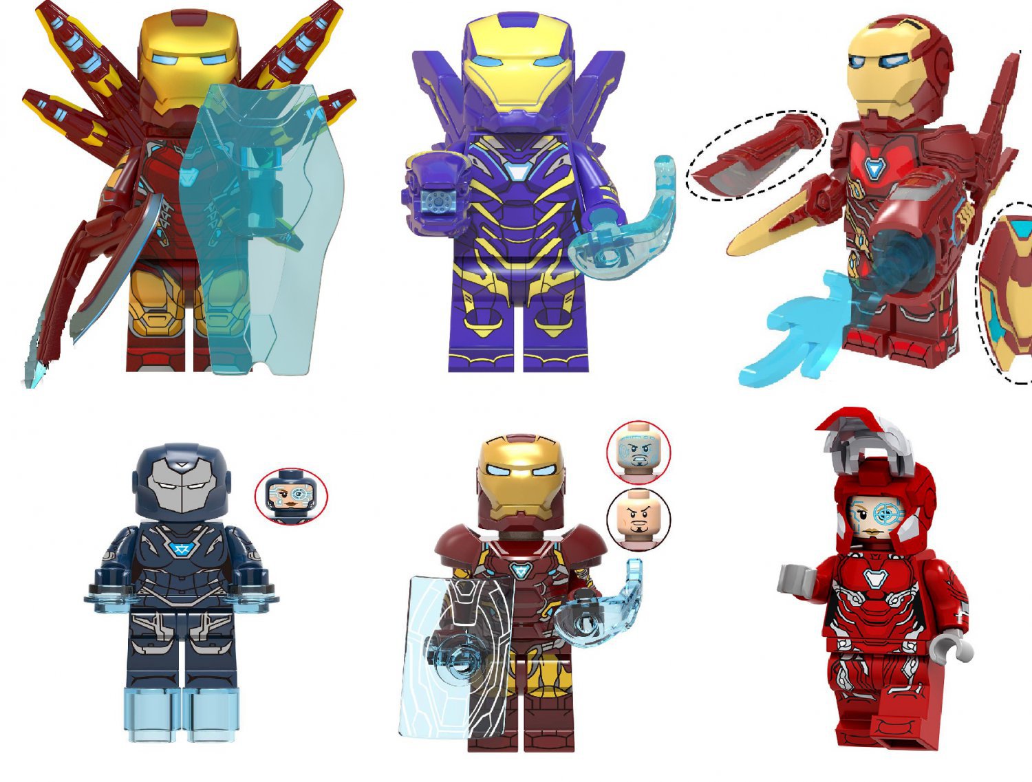 6 Best Iron Man and Pepper Potts Avengers Set Minifigures Block Toys