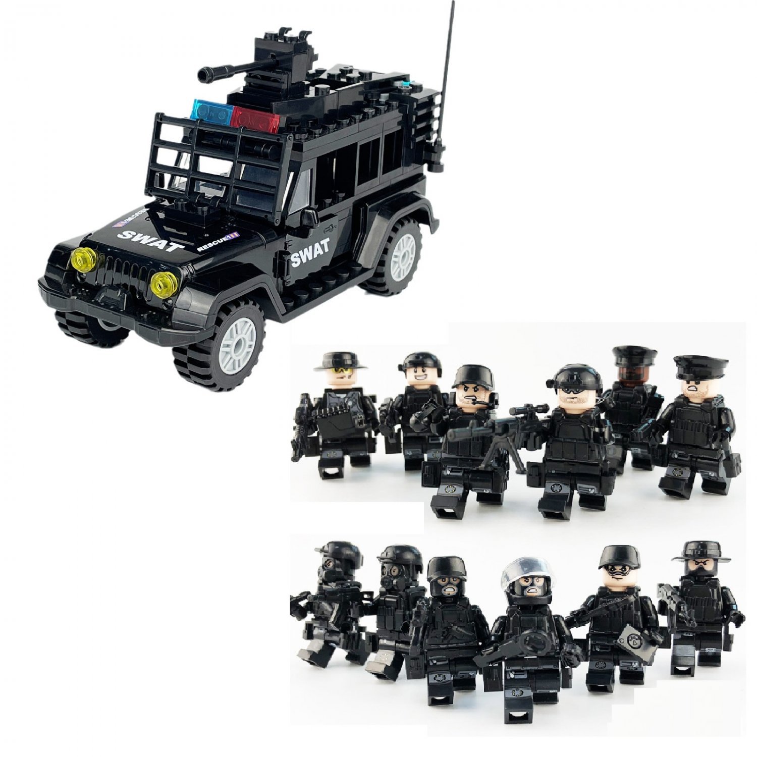 SWAT SUV Explosion-proof vehicles City Antiterrorist Set Minifigures Toys