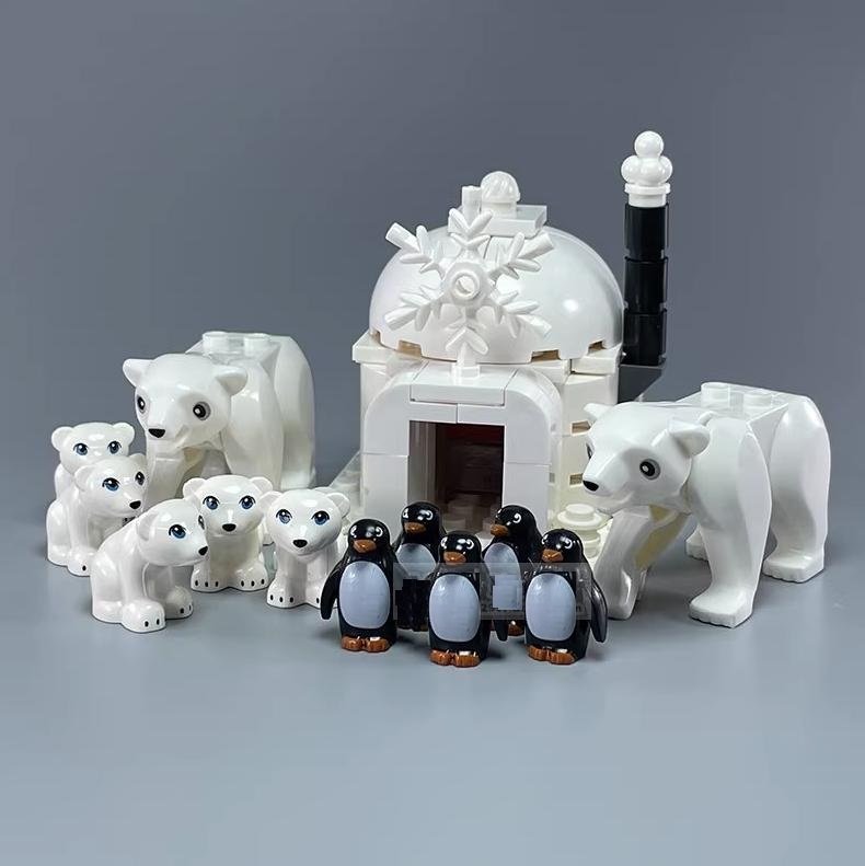 Polar Bear Baby and Penguin Snow World Set Minifigures Block Toys