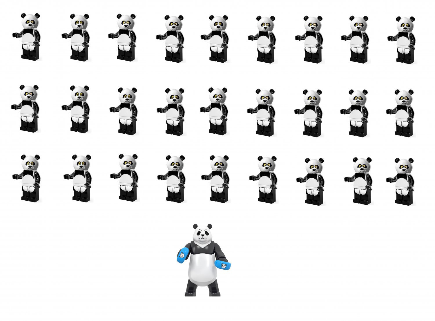 28pcs Big Small Panda Comic Set Minifigures Block Toys