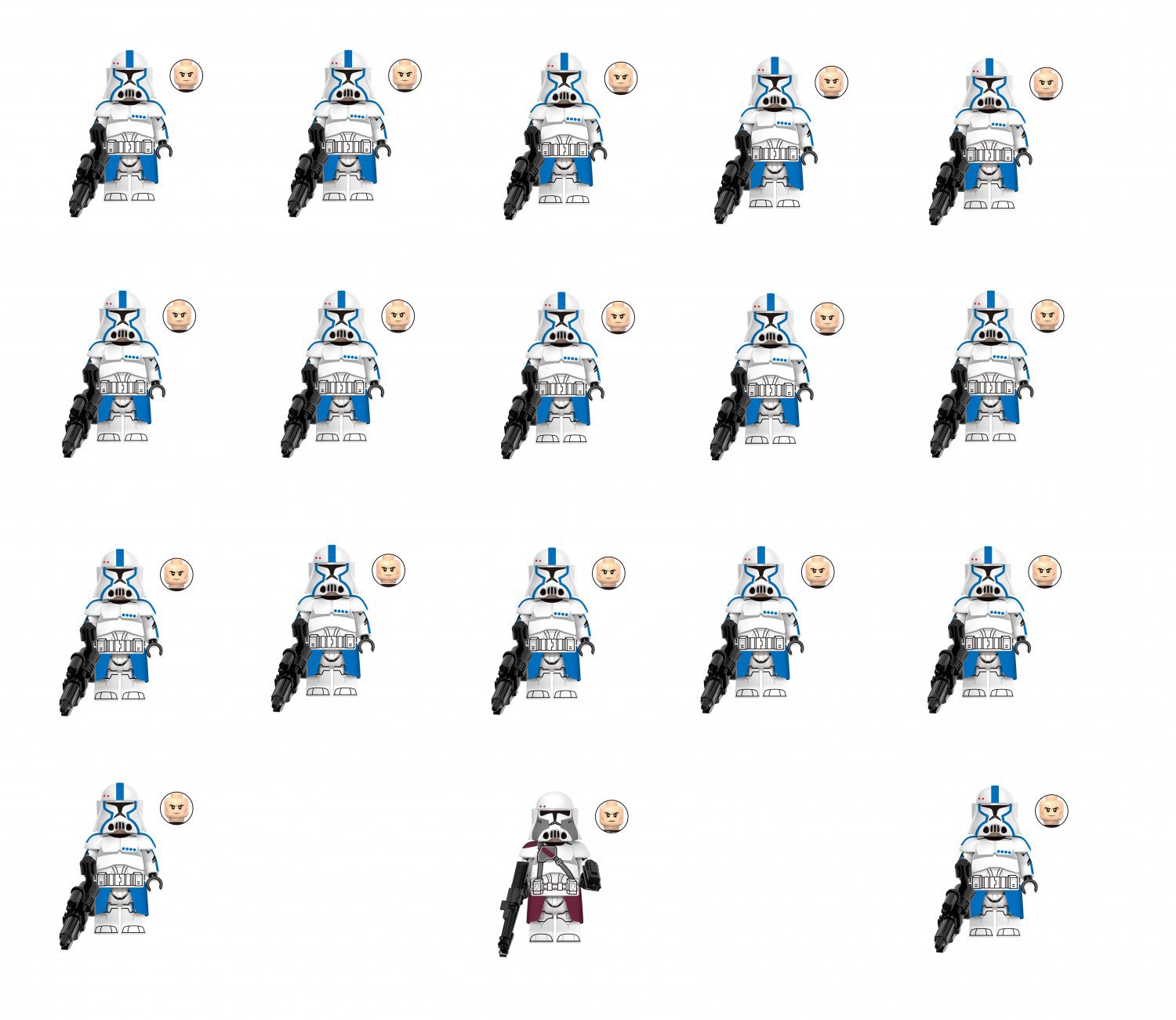 18pcs Heavy Assault Trooper Commander Bacara Star Wars Set Minifigures Toys