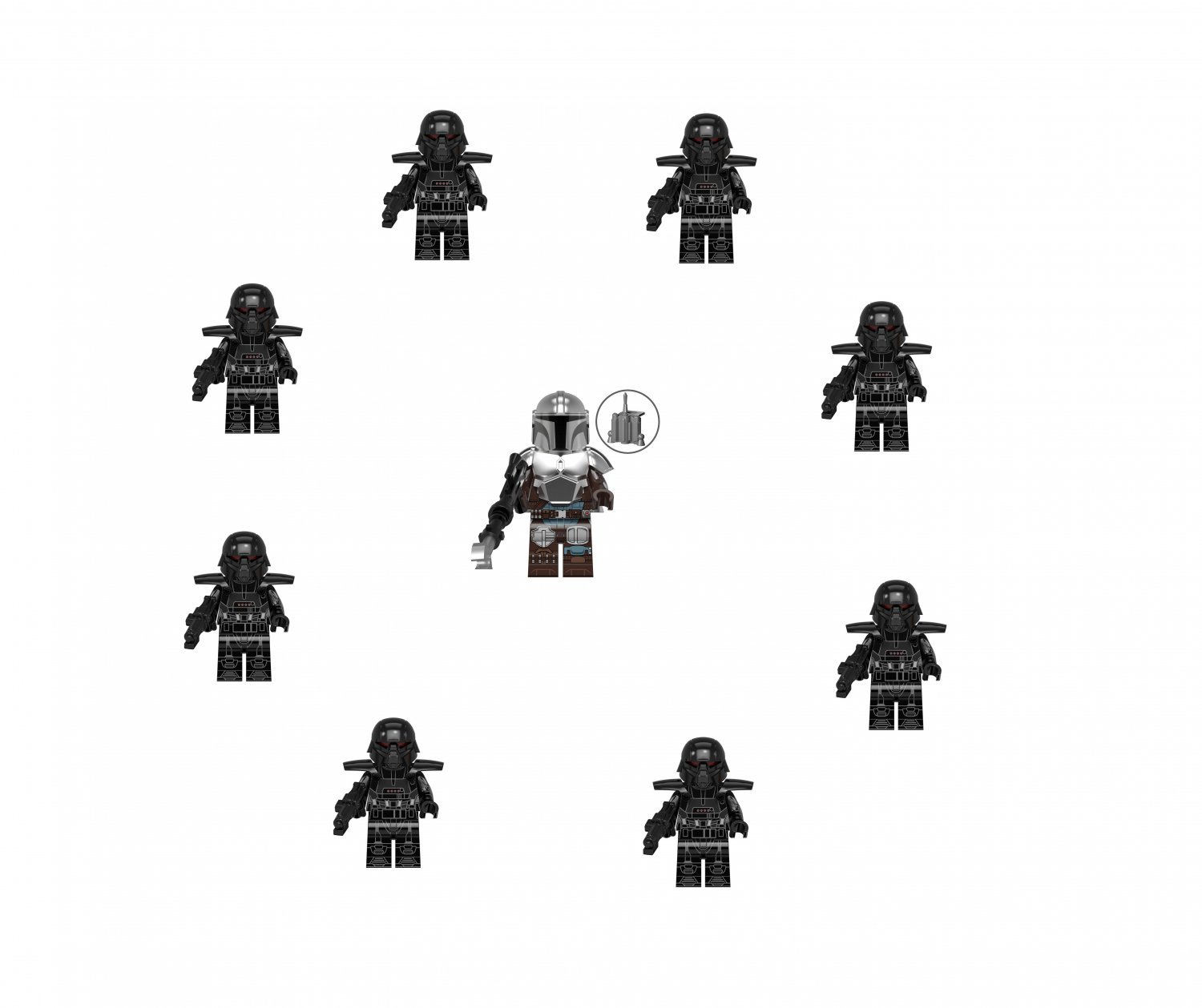 8pcs Dark Troopers vs Mandalorian The Mandalorian Set Minifigures Block Toys