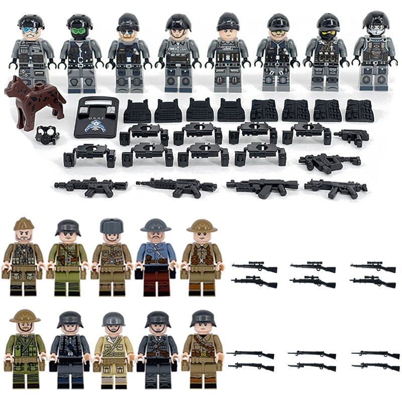 WW2 Germany Specia Force VS British Soviet Army Toy Minifigures Block Toys