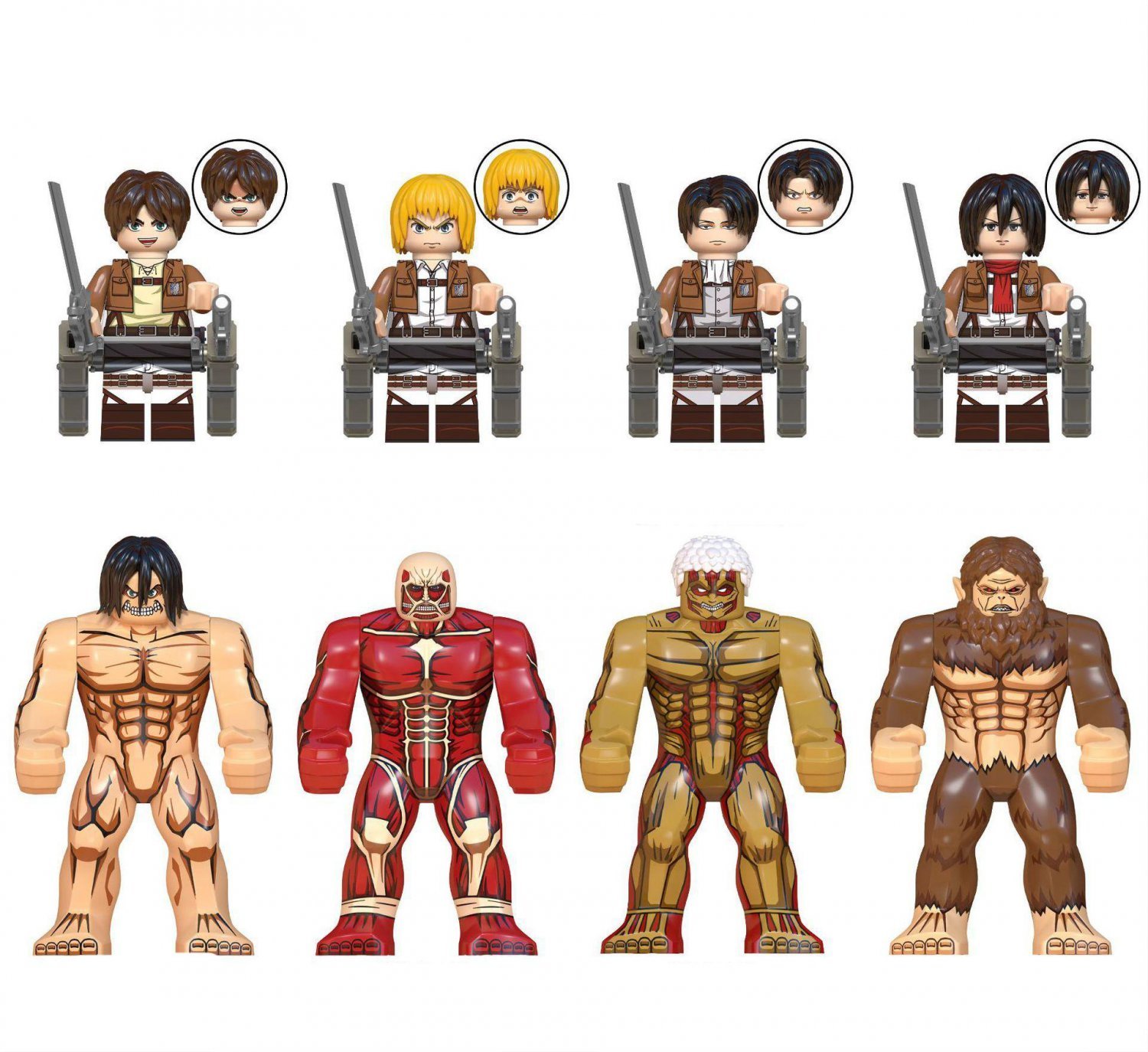 Colossal Titan Armored Titan Beastly Titan Attack On Titan Set Minifigures Toys