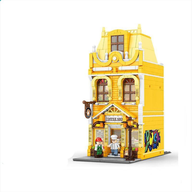 Denmark Coffee Bread Shop City Sets Minifigures Block Toys