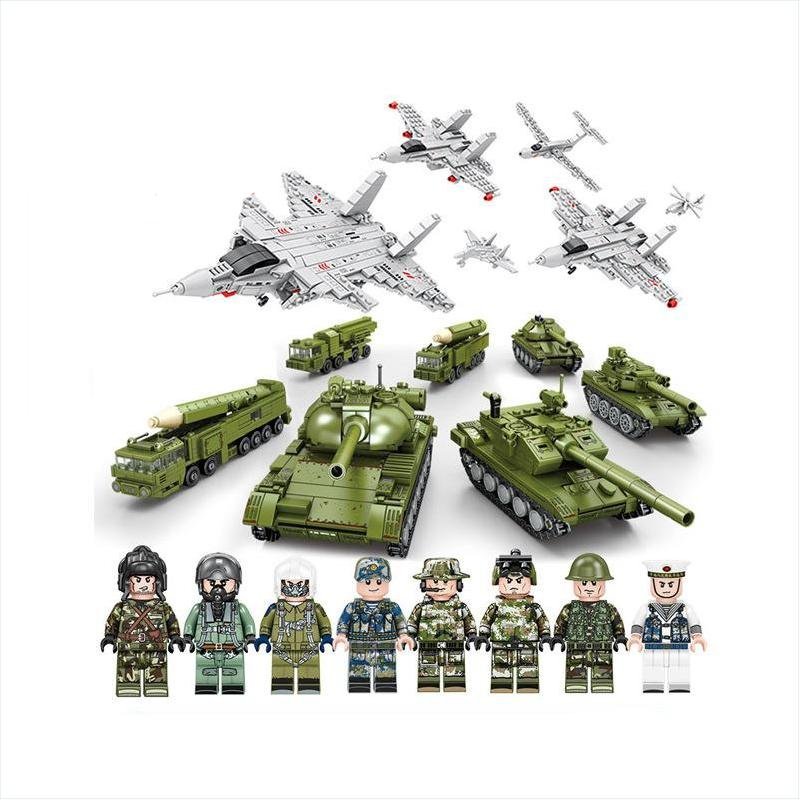 Tank Ballistic Missile Fighter Plane Military Set Minifigures Block Toys