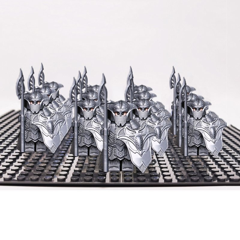 Elf Heavy Silver armour Guard Soldier Lord of the Rings Set Minifigures Toys
