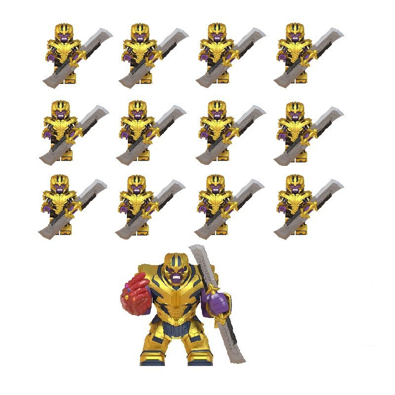 13pcs Gold Heavy Thanos Avengers Set Minifigures Block Toys