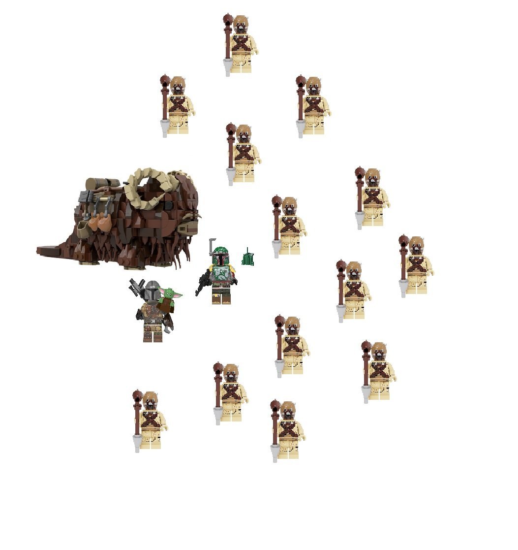 Bantha Mandalorian Tusken Raider Star Wars TV Set Minifigures Block Toys